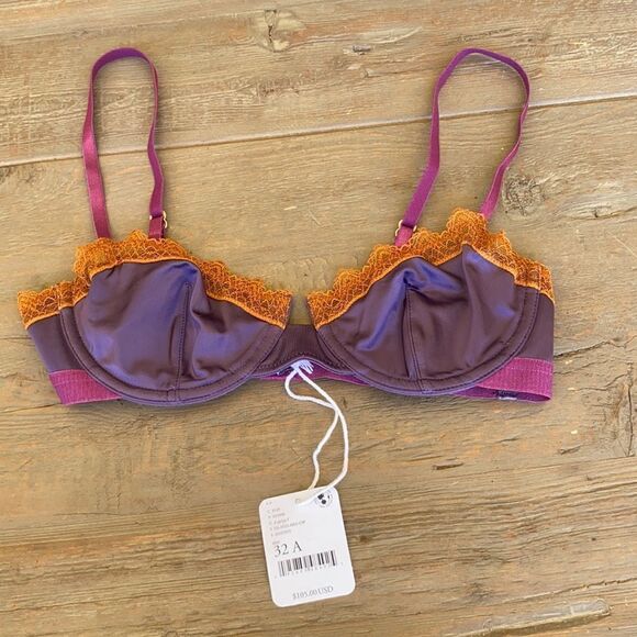 Free People Aralie Lace Trim Underwire Bra Size 32 Matching panties diff listing - Picture 4 of 8